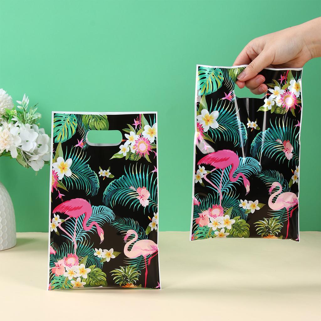 Hawaiian Candy Gift Bags Flamingo Biscuit Packing Bags Hawaiian Birthday Party Decor Kids Wedding Birthday Party Favors Supplies