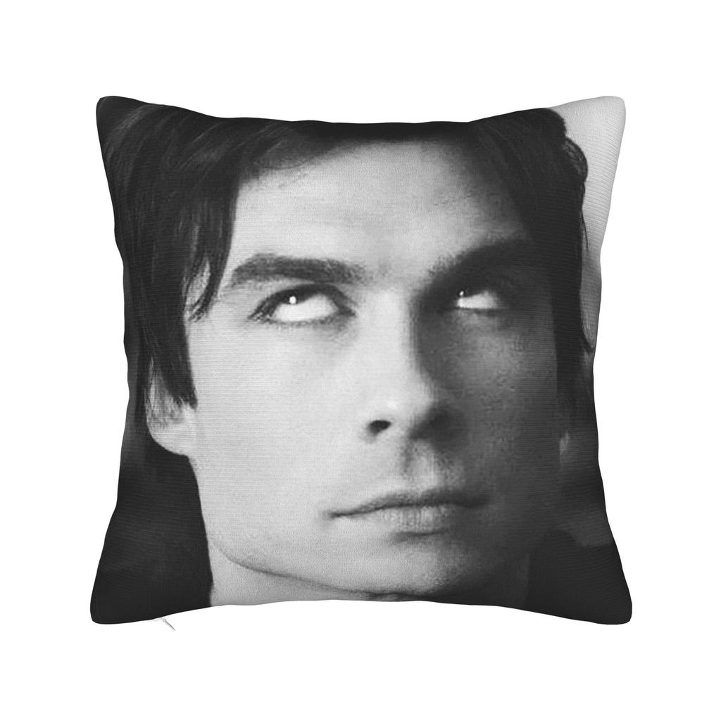 Damon Salvatore Pillowcase Polyester Cushion Cover Gift The Vampire Diaries Pillow Case Cover Home Square 45X45Cm