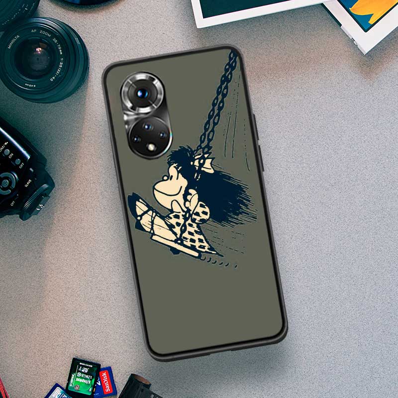 Cute M-Mafaldas Phone Case For Huawei P Smart 2021 Y5 Y6 Y7 Y9 Honor 50 20 Pro 10 10I 9 9X Y9S 8 8A 8X 8S 7S Cover