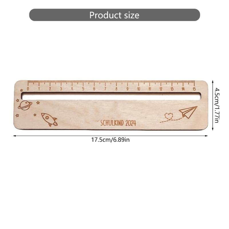 Children Learning Ruler Wood Reading Ruler Wood Drawing Ruler for Kids Students Reading Measuring Classroom Learning Aid