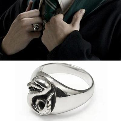 Wizard Magic School Malfoy Family Badge Snake Slytherin Cosplay Ring Unisex Smycken Ringar Present rekvisita Tillbehör