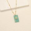 Pendant Square Neck Chain Vintage Sweater Chain Korean Chic Sun Stone Necklace  Women