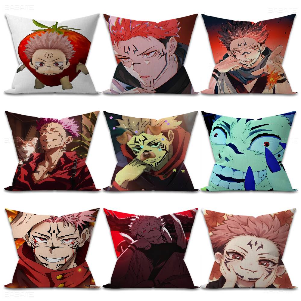 Anime Character Jujutsu Kaisen Ryomen Sukuna Pillow Cushion Cover Pillowcase Living Room Sofa Home Decor Customized