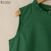 ZANZEA Women Summer O-neck Casual Sleeveless Tank Tops