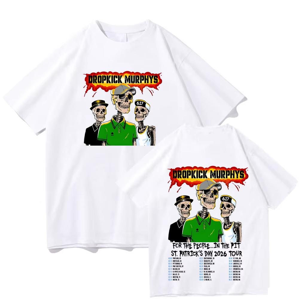 Dropkick Murphys Tour 2026 Tshirts Summer Pure Cottons High Quality Clothing Unisex Casual Round Neck Short Sleeve Top Y2K