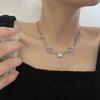 Spice Girls Must Have Moonstone Square Diamond Necklace Women'S Light Luxury High-End Collarbone Chain Trendy Temperament Versatile Neck Chain