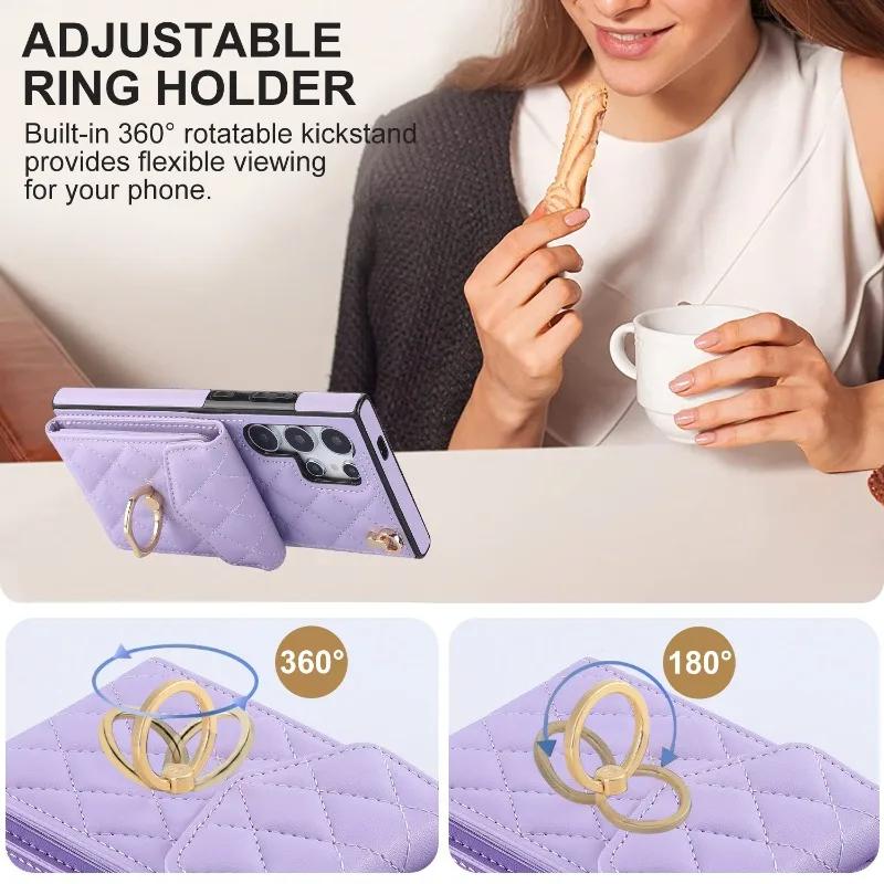 Crossbody Phone Case for Samsung Galaxy S23 S21 FE S25 Edge S24 S26 Ultra S22 Plus A16 A55 A15 A54 Wallet with Card Holde Cover