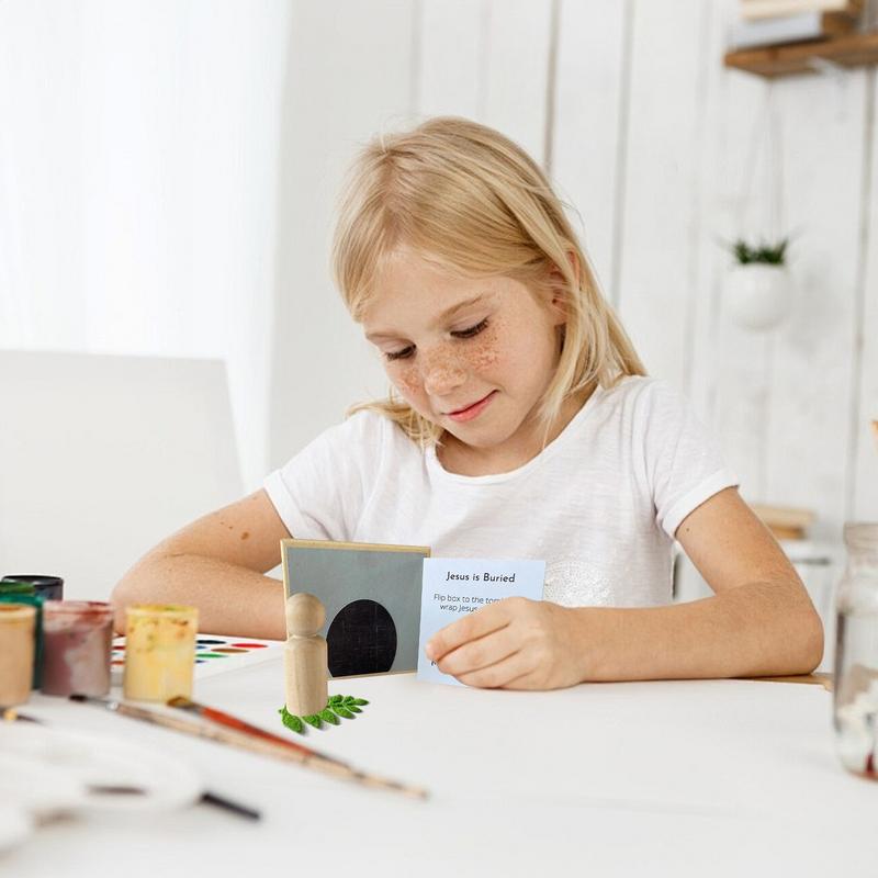 Коробка Страстной недели Религиозная Праздничная Библейская игра Коробка Страстной недели Игра Воскресение Пасхальная история Религиозные украшения для корзины United States