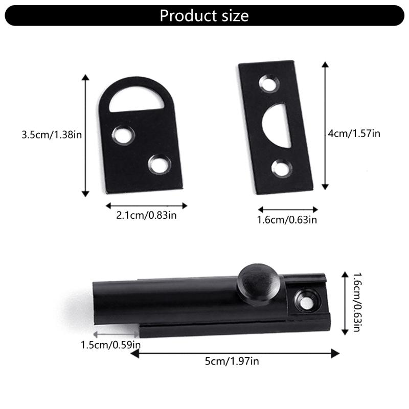 Multifunction Sliding Door Security Lock Iron 90/180 Degree Mounting Option Double Door Sliding Bolt Lock for Household Use