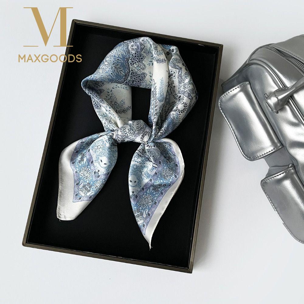 Luxury Square Silk Scarf Printing Design Silk Material Silk Scarves Soft Texture Breathable Women Hairband For Women and Girls