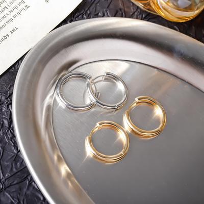 Korean Style Classic Layered Round Hoop Earrings