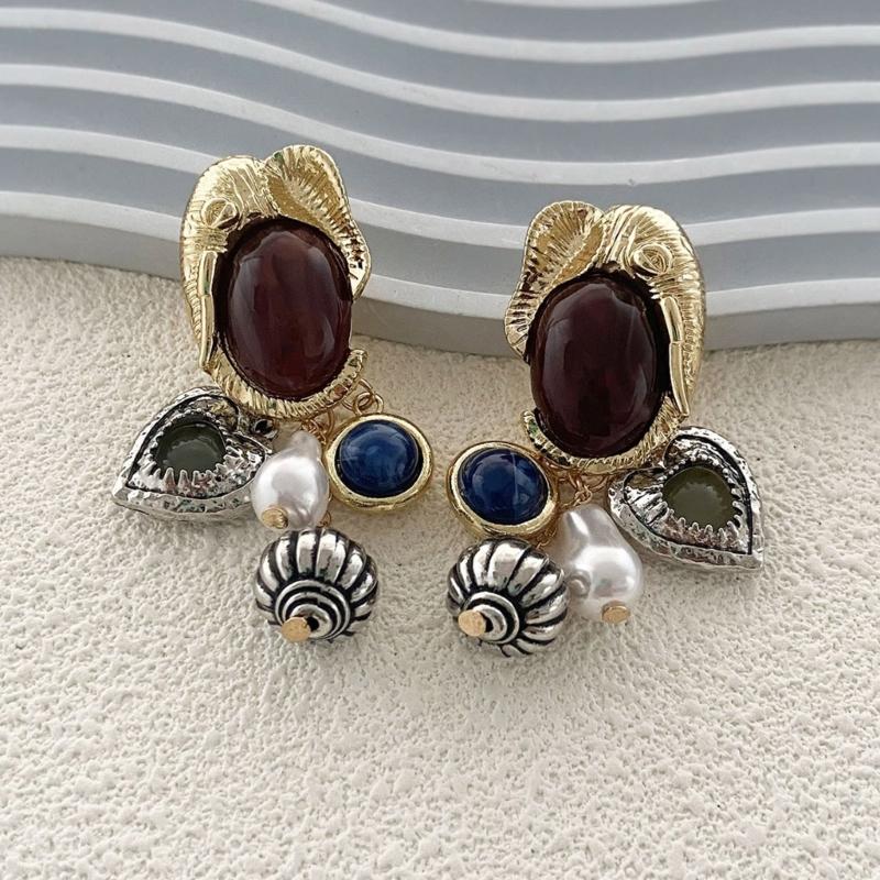 Retro Ethnic Style Drop Earrings Jewelry Irregular Geometric Ear Pendant Retro Ethnic Style Earrings for Fashionistas
