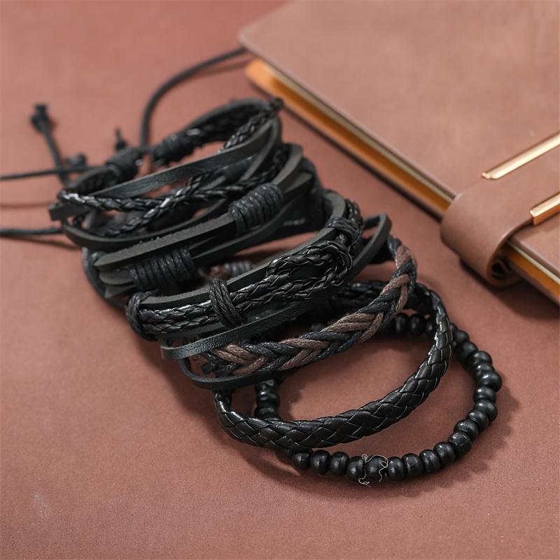 Punk Style Black Handmade Bracelets For Men Jewelry Accessories Gifts, Stylish Charming Men's Bracelets