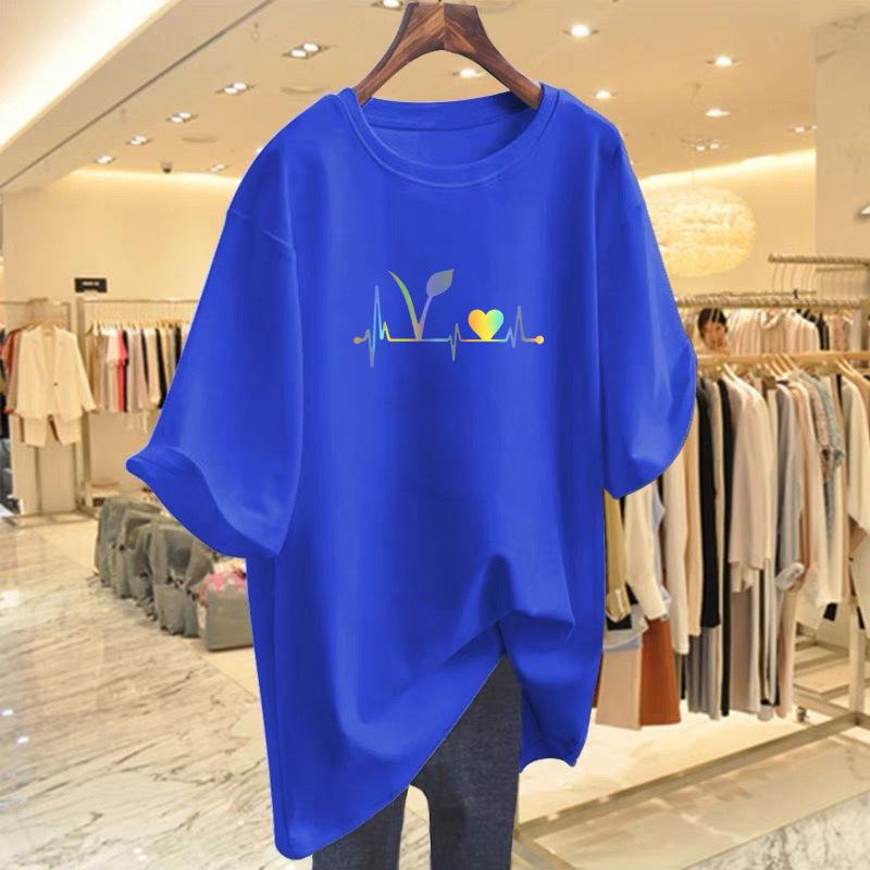 Women's Korean Style Loose White Cotton T-Shirt