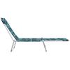 Folding Sun Loungers 2 pcs Steel and Fabric with Leaf Pattern