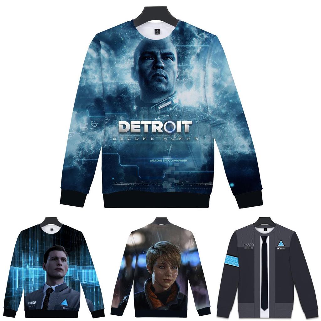 Premium Quality Detroit Become Human Connor Cosplay 3d Print Hoodie Sweater Costume