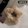 10Pcs Winter Plush Y2K Star Bb Hair Clips For Women Hairpins Cute Fluffy Side Bangs Clips  Headdress Hair Accessories