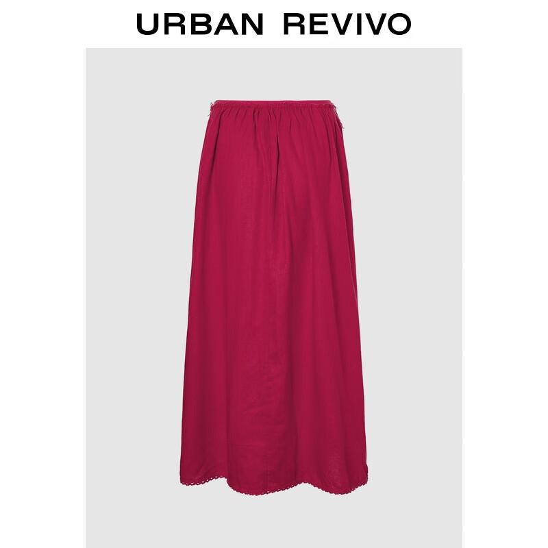 UR Women s Pleated Frayed A-line Midi Skirt M