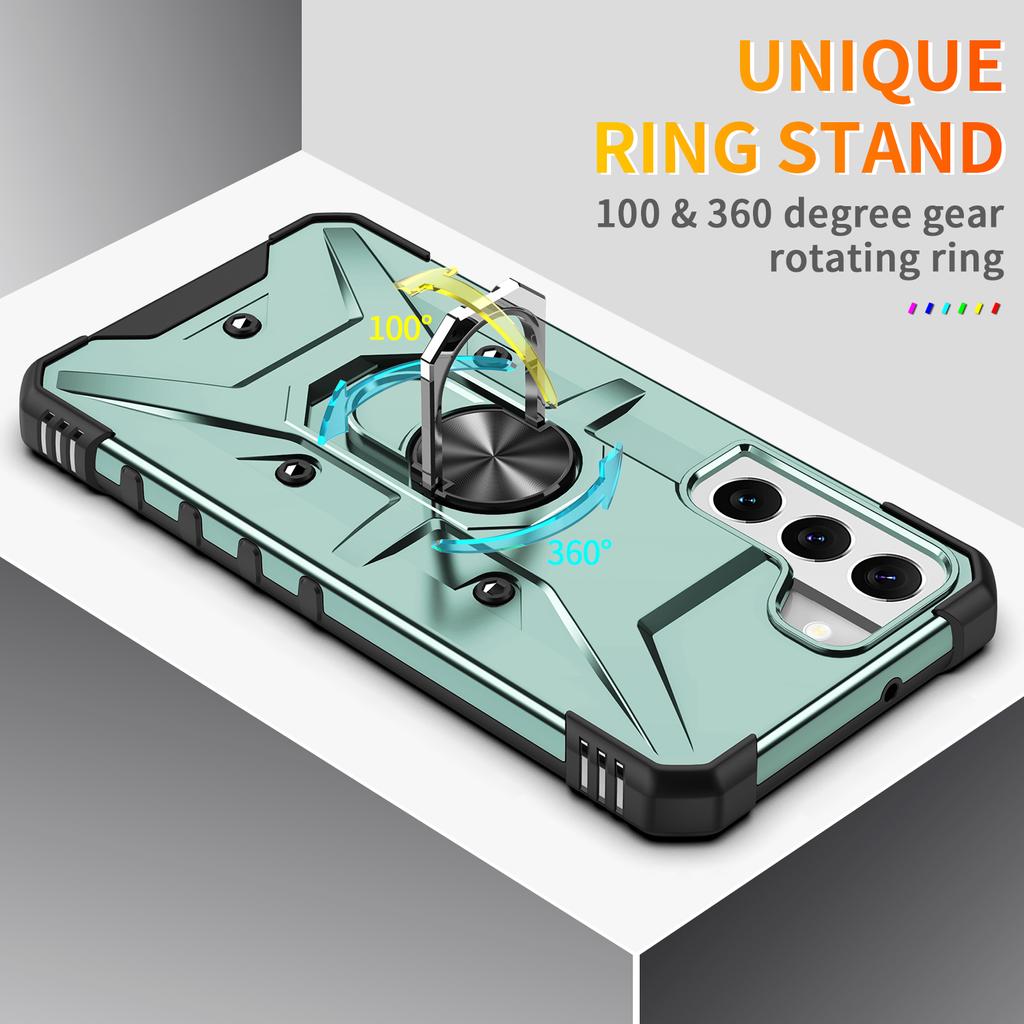 For Samsung S23 Ultra Anti -Scratch Metal Ring Holder Case For Samsung Galaxy S23 Ultra S22 Plus S21 Fe S 23 22 21 Coque