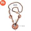 Hi DIY Wood Bohemia Folk-custom Long Section Wooden Round Sweater Necklace Accessories Necklace
