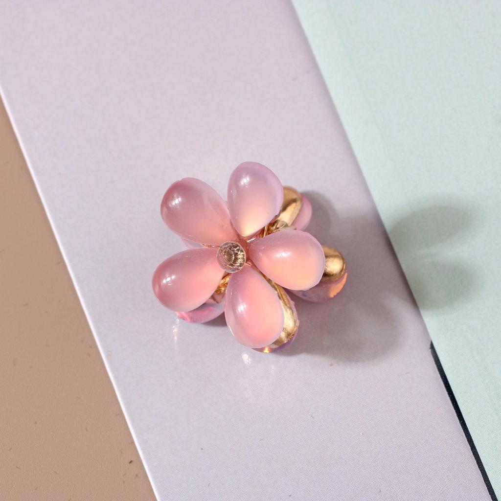 Korean Cute Pearl Floral Cat's Eye Hair Claw Clip