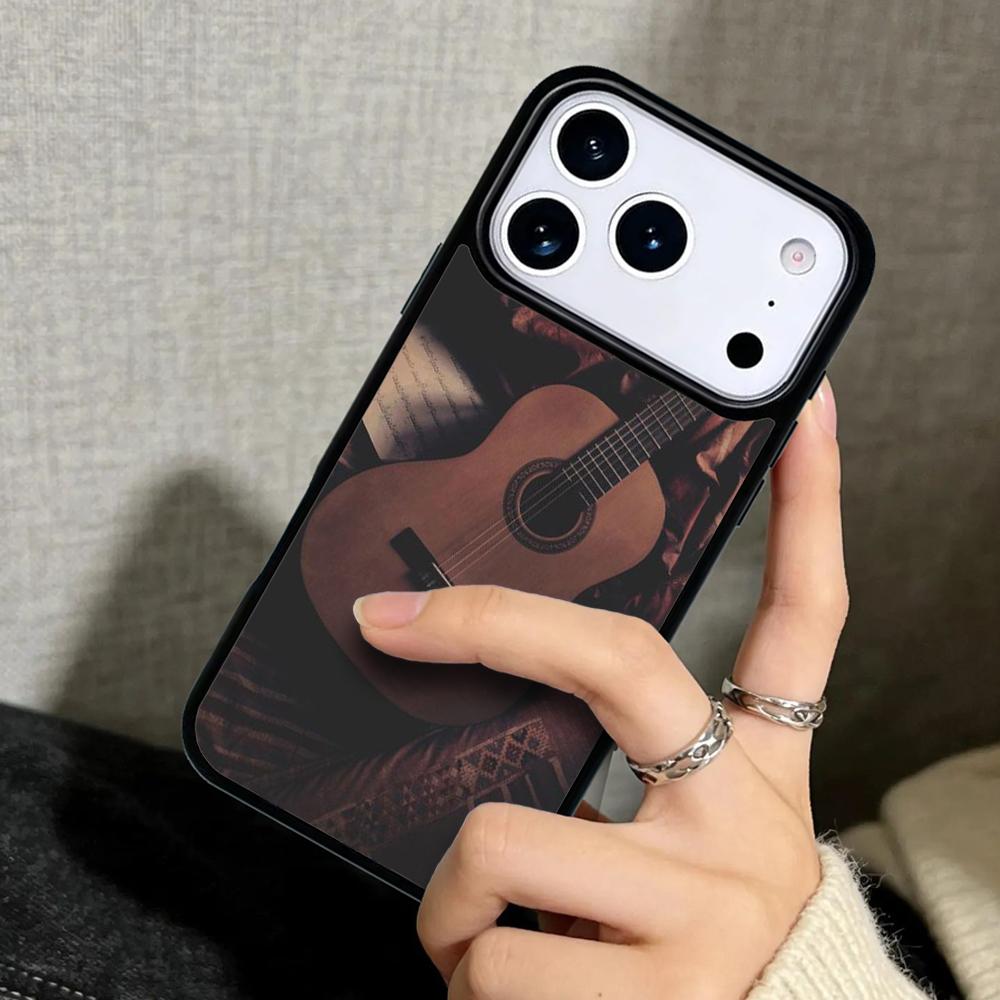 Hülle Case für iPhone 17 Air 16 Pro Max 15 Plus 11 13 Mini 14 12 Rückseite Handyhülle Musik Gitarre