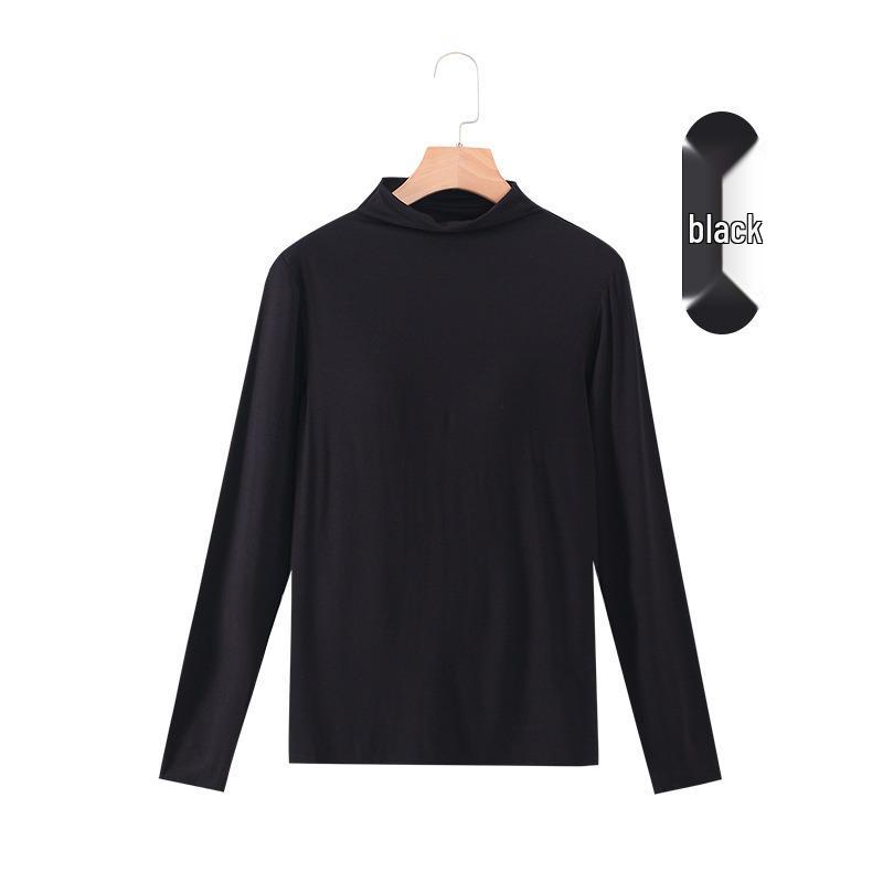 Modal Long-Sleeve Women's Base Shirt with Chest Pads, No Underwire, Integrated Cup, Autumn/Winter Outerwear & Sleepwear