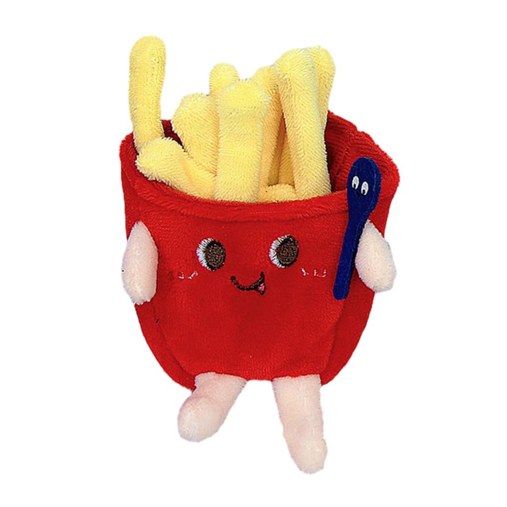 Mini Burger Cute Plush Fries Keychain Bag Ornament Women Handbag Decoration School Student Backpack Lovely Furry Pendant