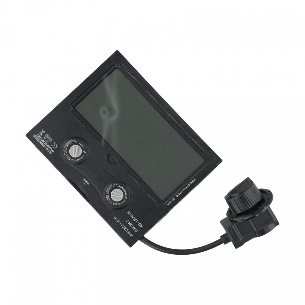 Sveisehjelm med automatisk nedblending, drevet av solceller, med utskiftbart glass