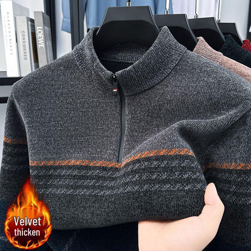 

Premium Thickened Chenille Knit Men s Sweater - Mid-Age Round Neck Winter Pullover. 3XL / 125 / for 175-200 lbs