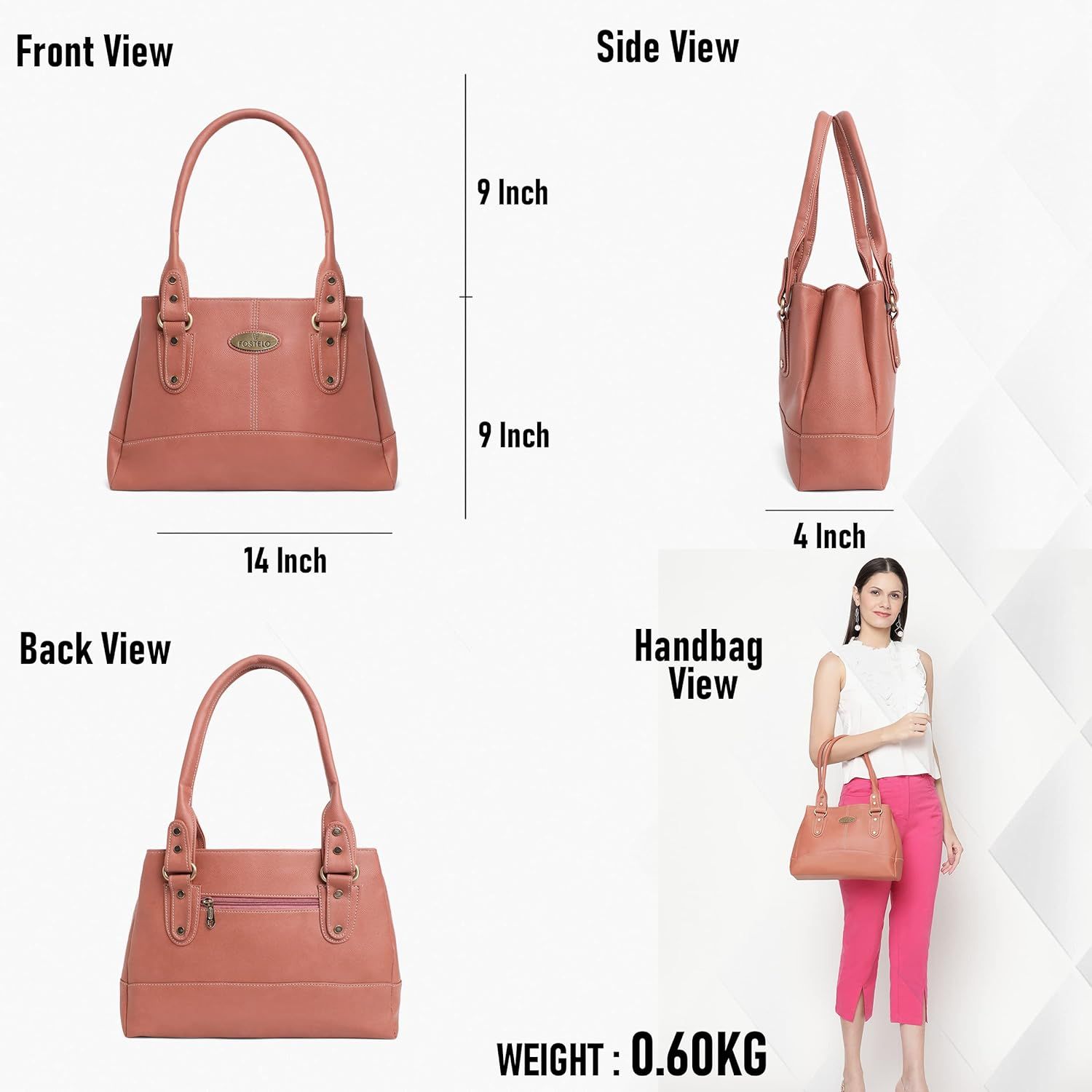 Женская сумка Catlin из искусственной кожи (большой) 9 x 14 x 4 in серый — фото 10