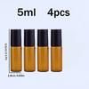 4pcs 0.03/0.07/0.1/0.17oz Amber Roller Bottles,Empty Rollerball Essential Oil Bottles,Perfume Dispensers,Transparent Waterproof Rollerball Bottles