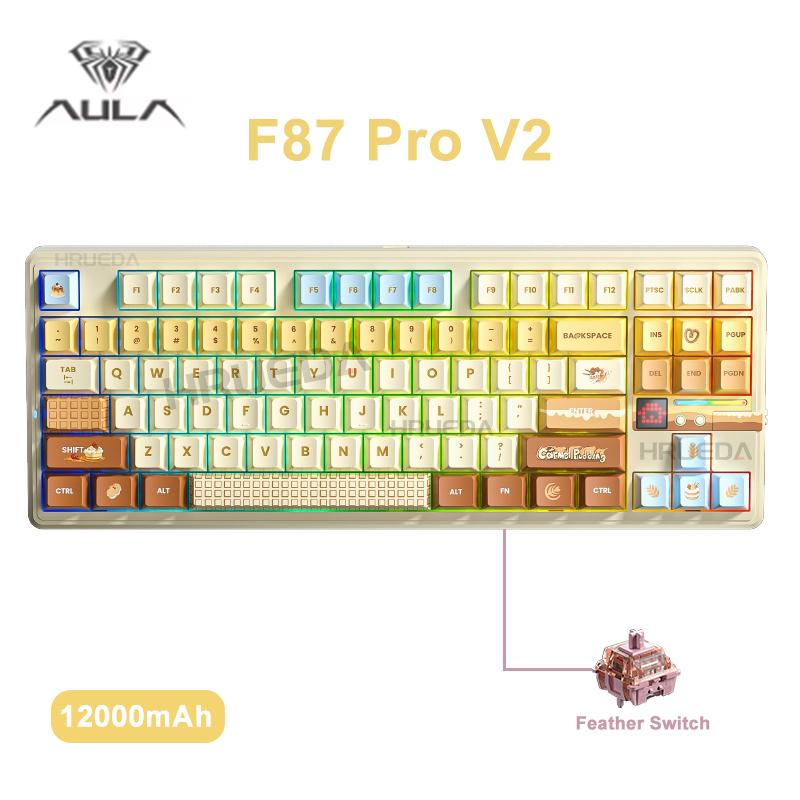 Aula F87 Pro V2 Tri-mode Wireless Mechanical Keyboard 8000Hz Hot-Swap RGB 10000mAh Gasket E-sports Gaming