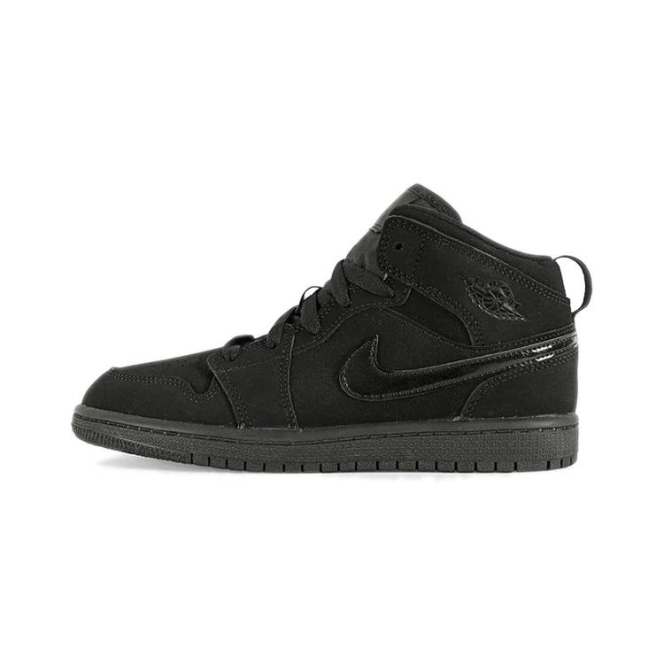 (PS) Air Jordan 1 Mid All Black Kids 640734-056 EU 33.5