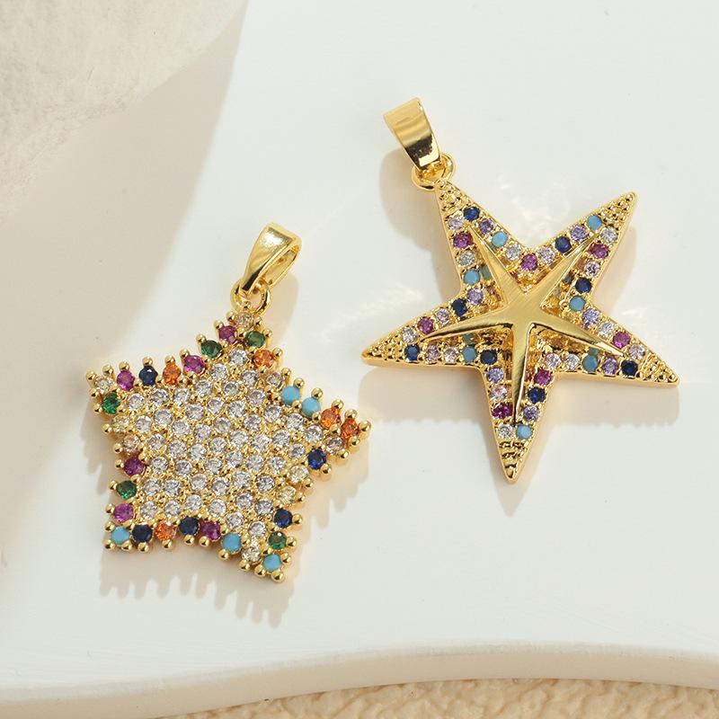 Classic Five-Pointed Star Zircon Pendant for DIY Jewelry - Bracelet & Necklace Accessories