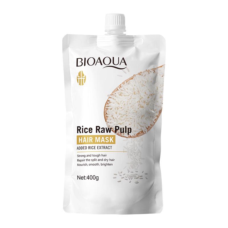 BIOAOUA Ensemble de Soins Capillaires à l'Essence de Ferment de Riz: Shampooing, Masque capillaire, Après-shampoing