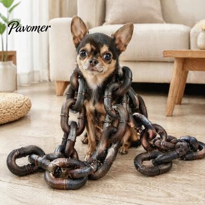 Lustige Hundespaziergang-Requisiten Simulierte Eisenkette für Spukhaus Cosplay, Halloween Kunststoff-Requisite, Neuheit Yorkshire Terrier Dekoratives Leinen, Leichtgewichtige Fälschung