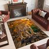 Lion Tiger Theme Crystal Velvet Rug Personalized Custom Name Text Soft Floor Mat Home Decor