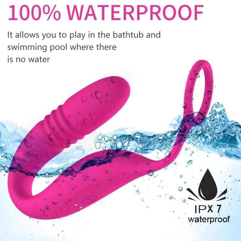 2-in-1 Thrusting Vibrating Prostate Massager With Cock Ring