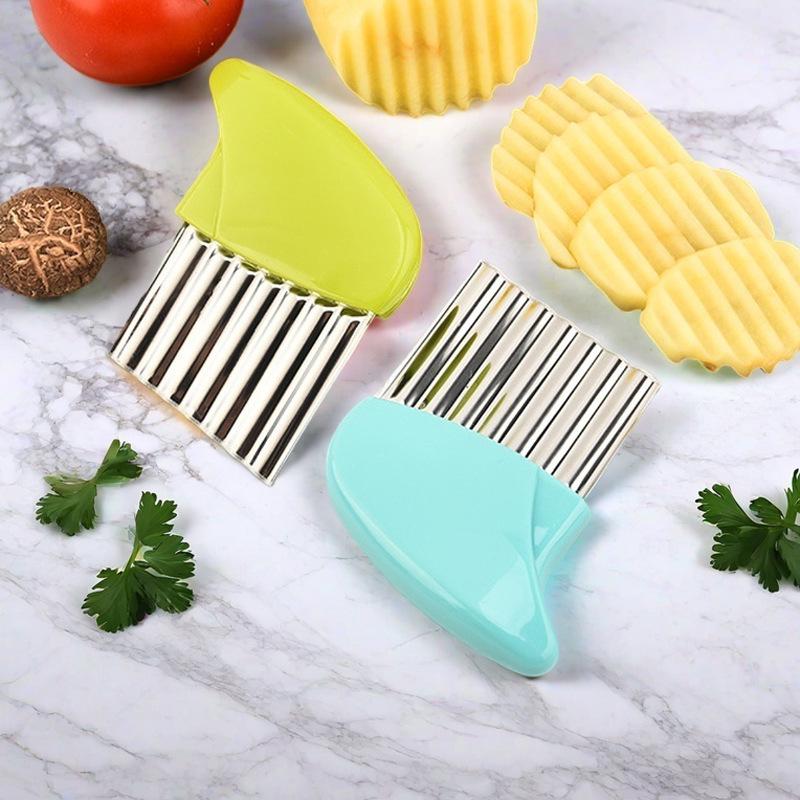 Stainless Steel Wave Potato Cutter - Creative Veggie Slicer & French Fry Tool