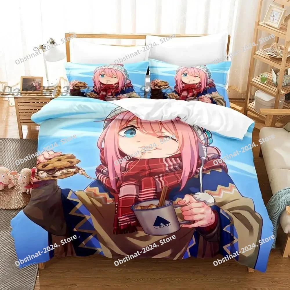 Fashion 3d Printing Anime Laid-Back Camp Bedding Set Single Twin Full Queen King Size Bed Set Adult Kid Bedroom Duvet cover Sets