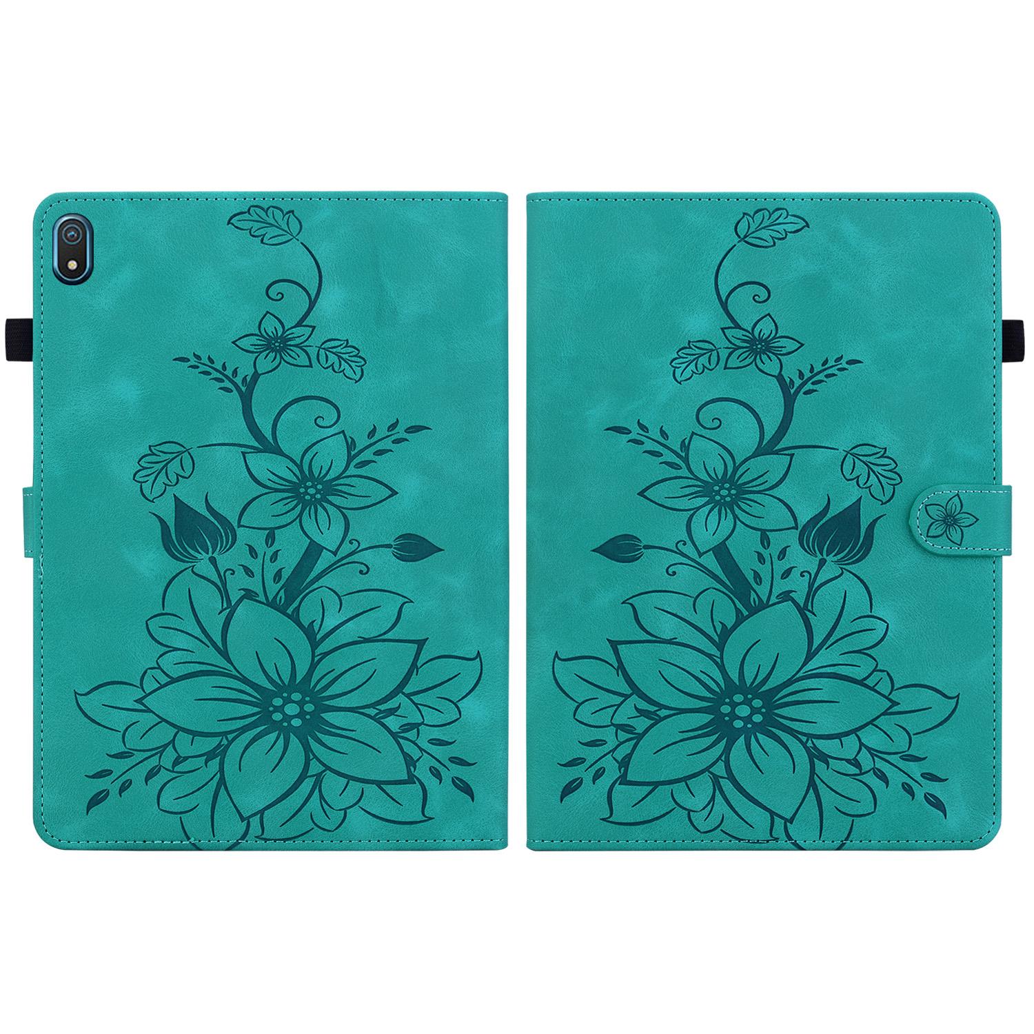 

Чехол для планшета Nokia T20 из искусственной кожи с изысканным цветочным тиснением Nokia T20 зелёный