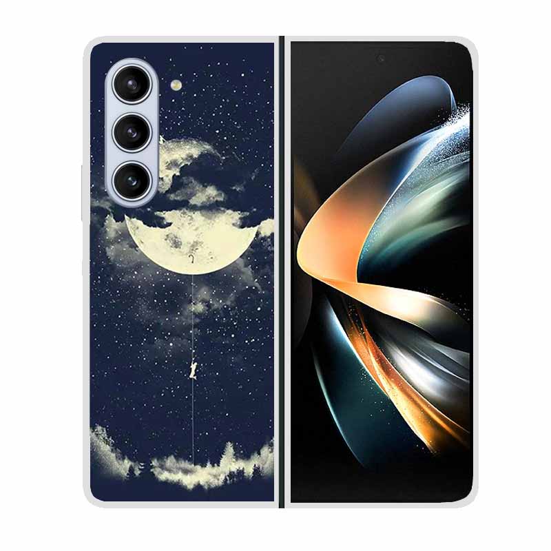 For Samsung Galaxy Fold 6 Case Cool Space Animal Clear Hard Phone Cases for Galaxy Z Fold6 5G 2024 Back Cover Zfold6 Shells Capa