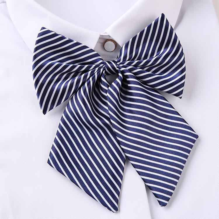 Professional Blended Fabric Neck Flower With Striped Pattern For Office Uniforms And Hospitality