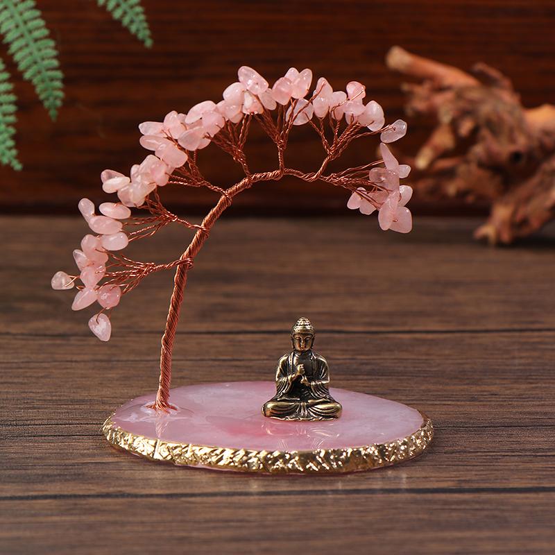 

Статуя Будды с целебным деревом, набор домашних украшений, украшение для медитации и йоги розовый
