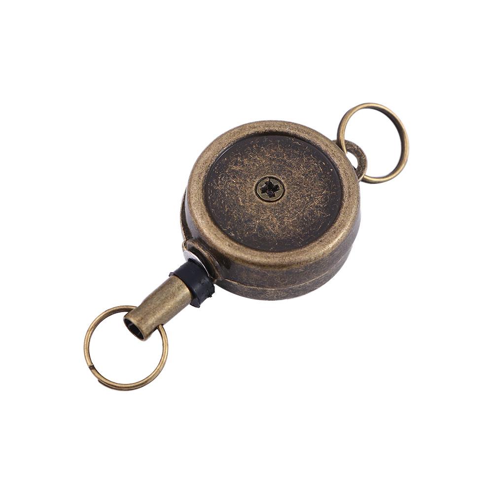 Portable Creative Nylon Wire Rope Anti-Lost Easy Buckle Outdoor Sports Key Ring Badge Reel ID Card Holder