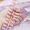 24 pezzi / set fai da te unghie rapide testa piatta lunga satinata opaca unghie finte strisce multicolori manicure con usura finita