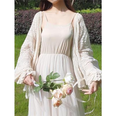 1 Pcs Solid Color Open Front Cardigan Casual V Neck with Cut Out Detail, Long Sleeve Knitted Top for Spring & Summer Womens Fashion