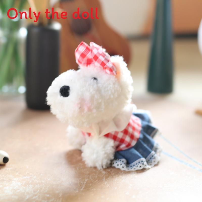 Cute West Highland Terrier Plush Keychain With Soft Short Pile For Bag Decoration And Gift