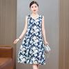 Plus Size Elegant Sleeveless Dresses for Women  Vintage Long Dress Summer